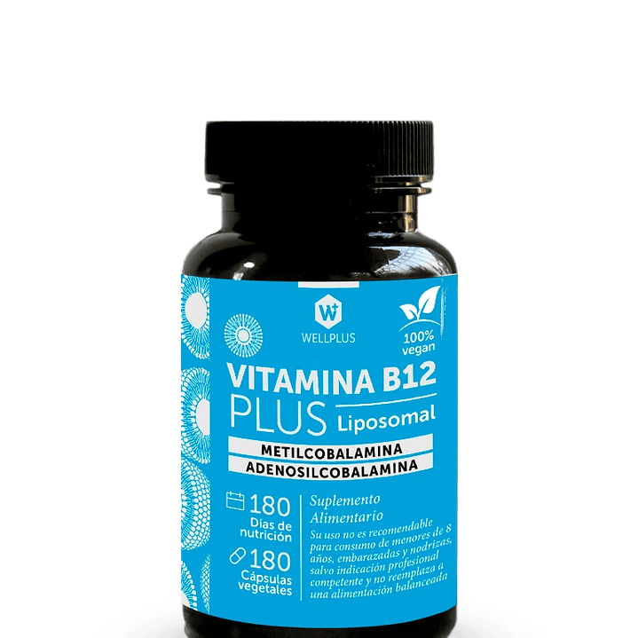 Vitamina B12 Plus Liposomal 180 caps Wellplus 1