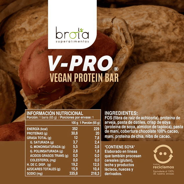 Proteina V-Pro Cacao Powder 650gr Vegana Brota