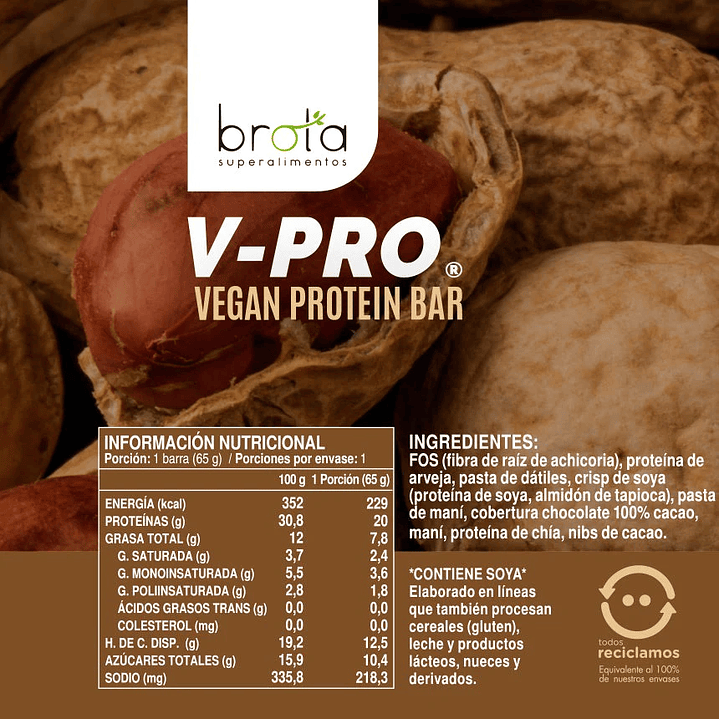 Proteina V-Pro Cacao Powder 650gr Vegana Brota 2