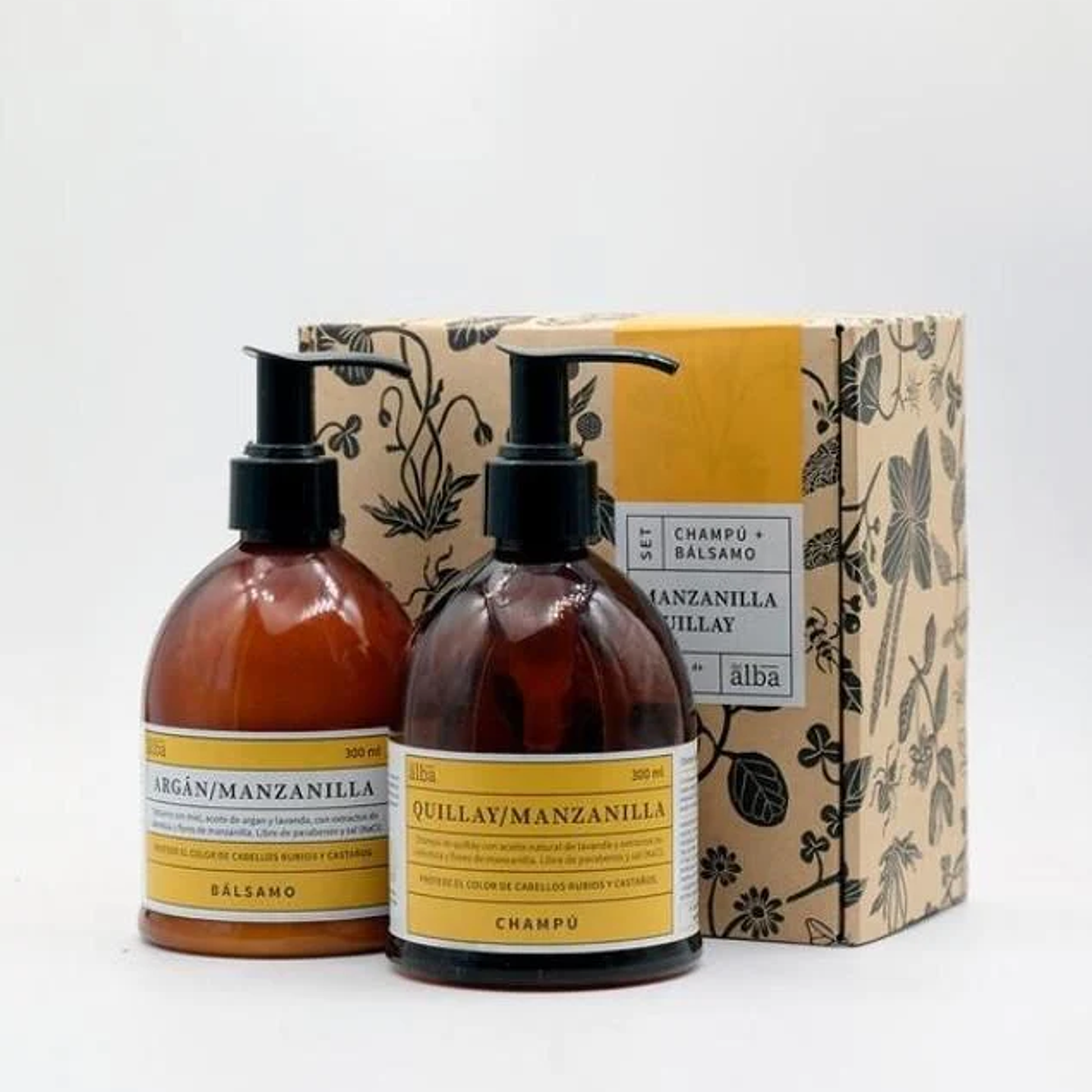 Pack Champú y bálsamo Manzanilla/Quillay 300ml - Del Alba 1