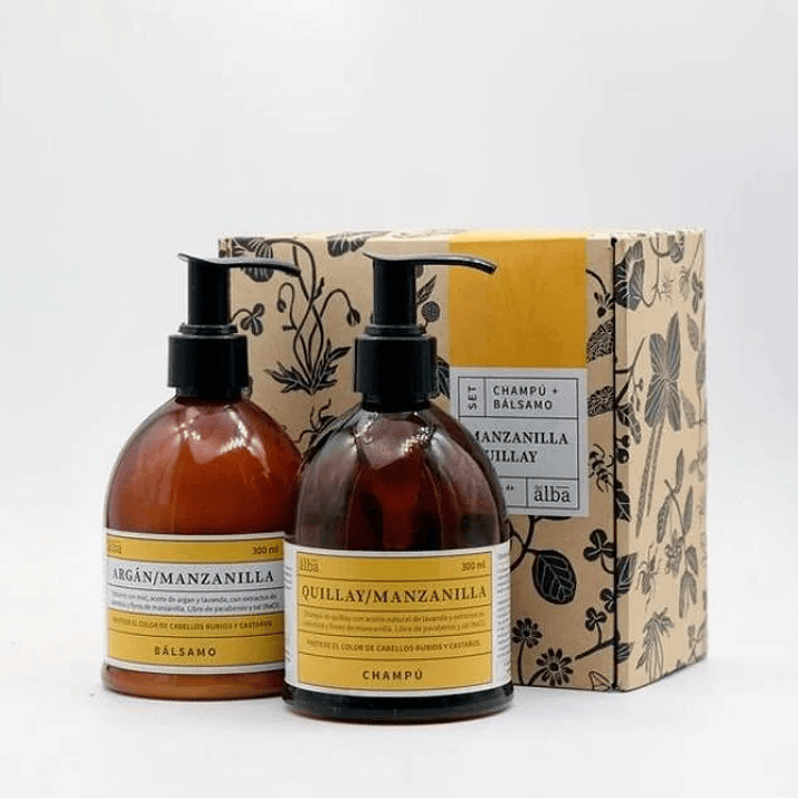 Pack Champú y bálsamo Manzanilla/Quillay 300ml - Del Alba 1