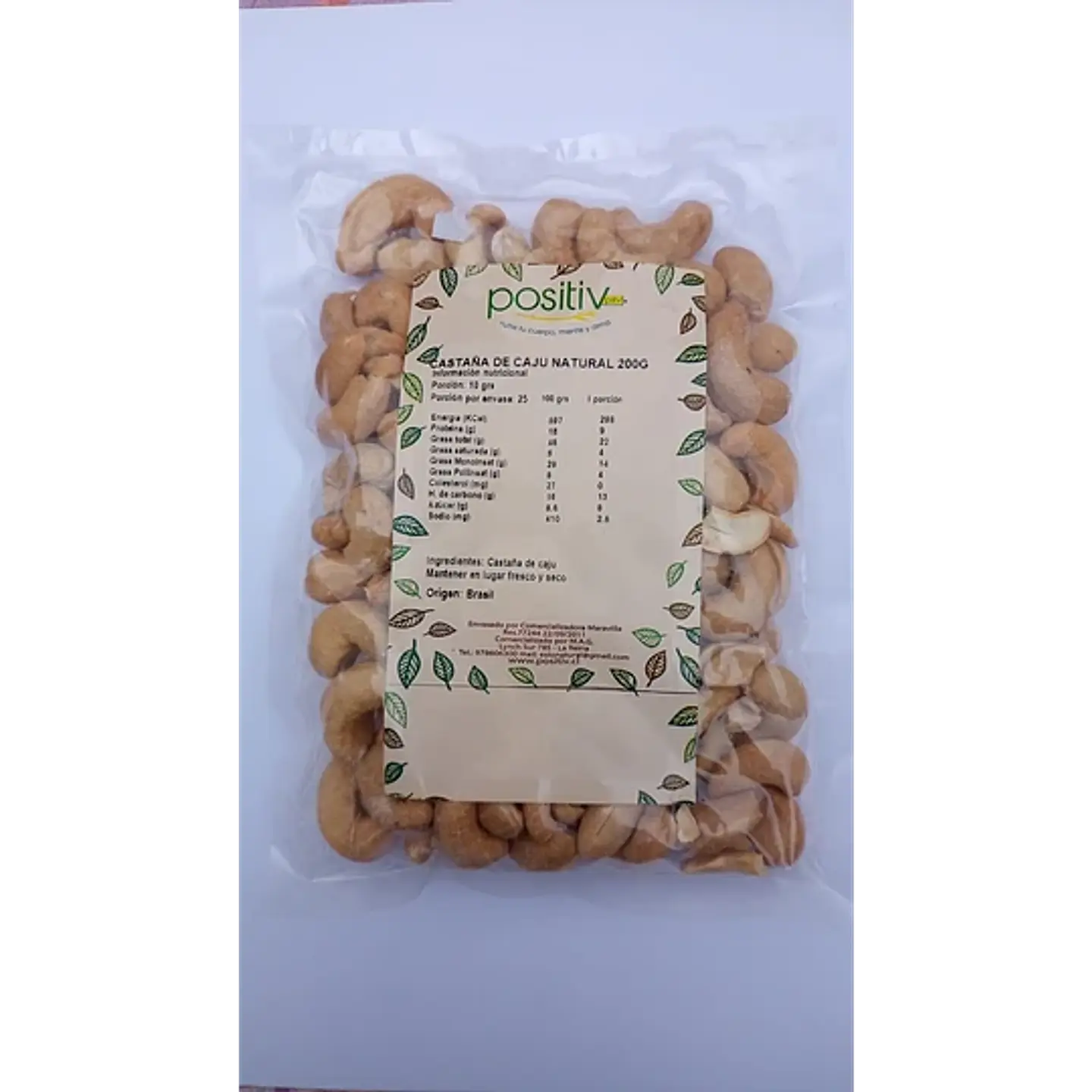 Positiv - Castañas de Caju naturales 200grs  1