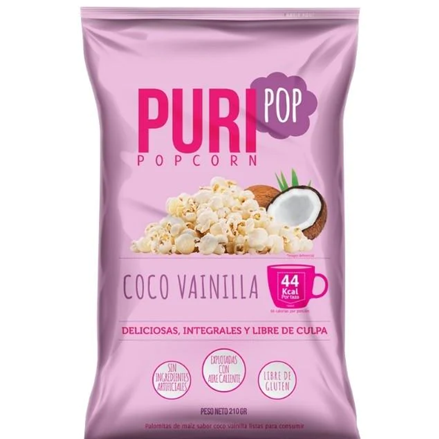 PuriPop - Cabritas sin gluten sabor coco y vainilla 1