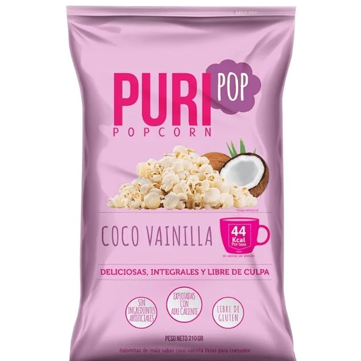 PuriPop - Cabritas sin gluten sabor coco y vainilla 1