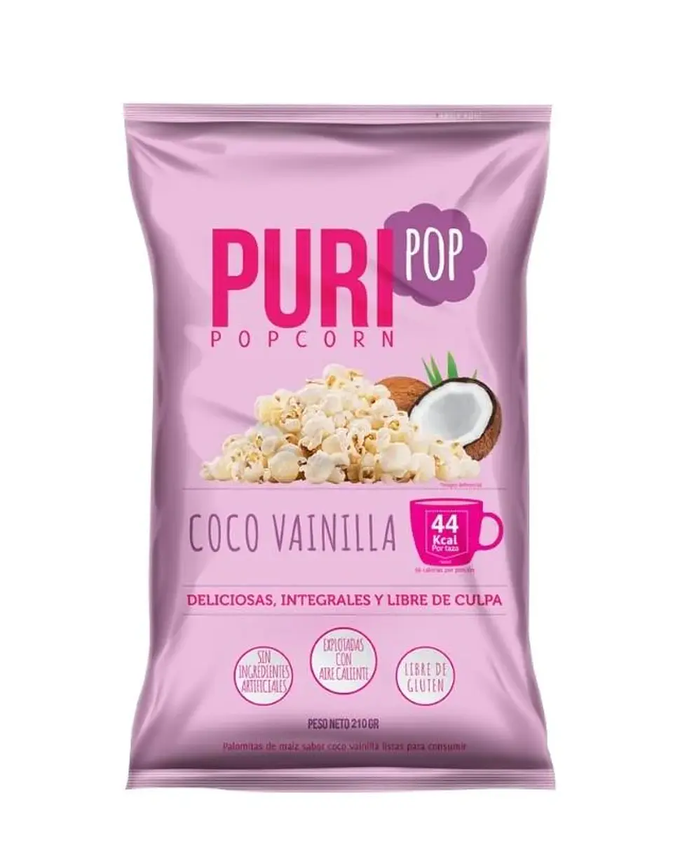 PuriPop - Cabritas sin gluten sabor coco y vainilla 1