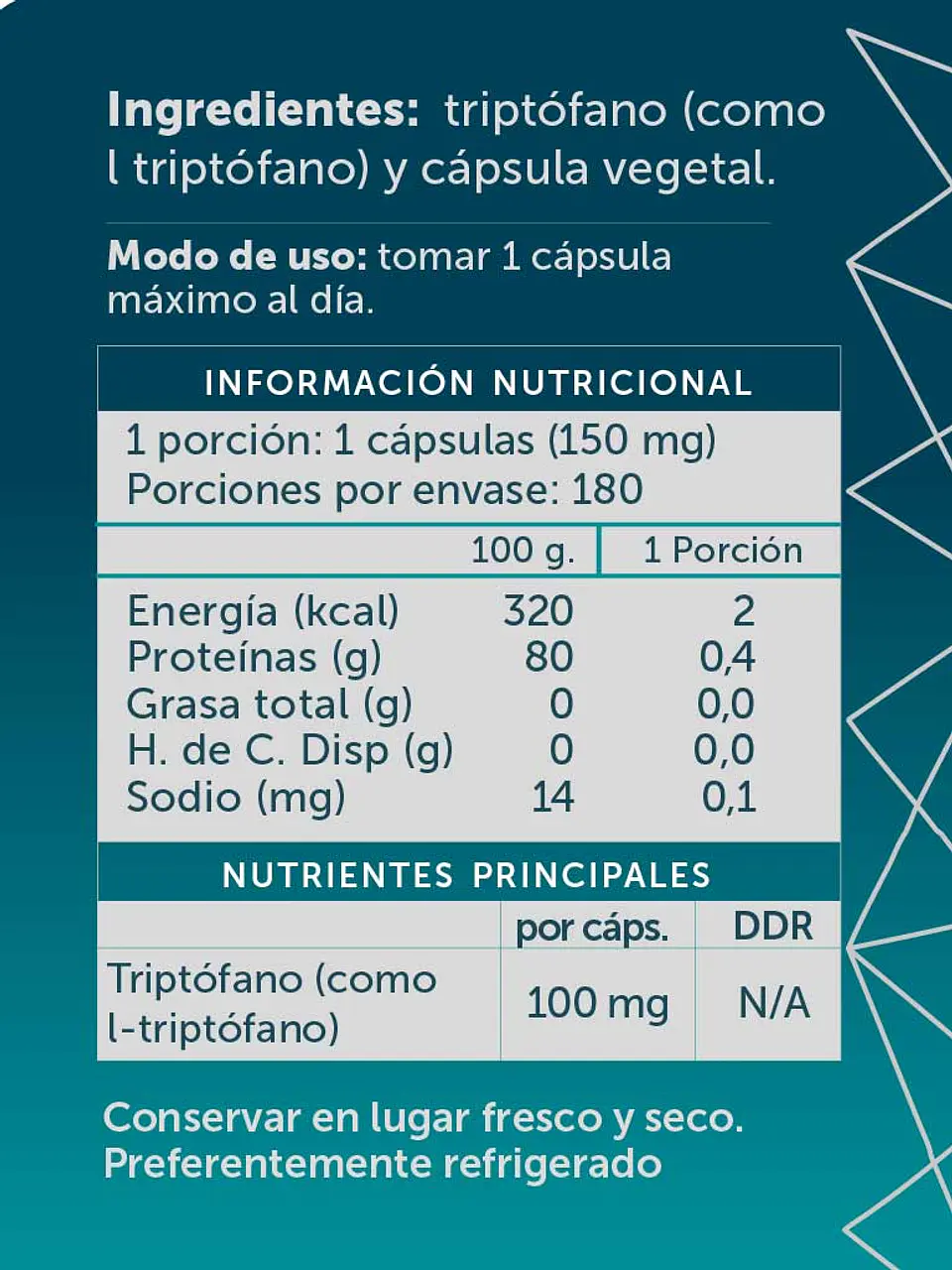 L-Triptofano Pure 180 cápsulas Wellplus 2