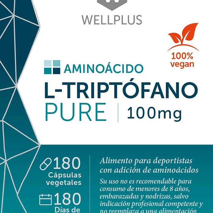 L-Triptofano Pure 180 cápsulas Wellplus 1