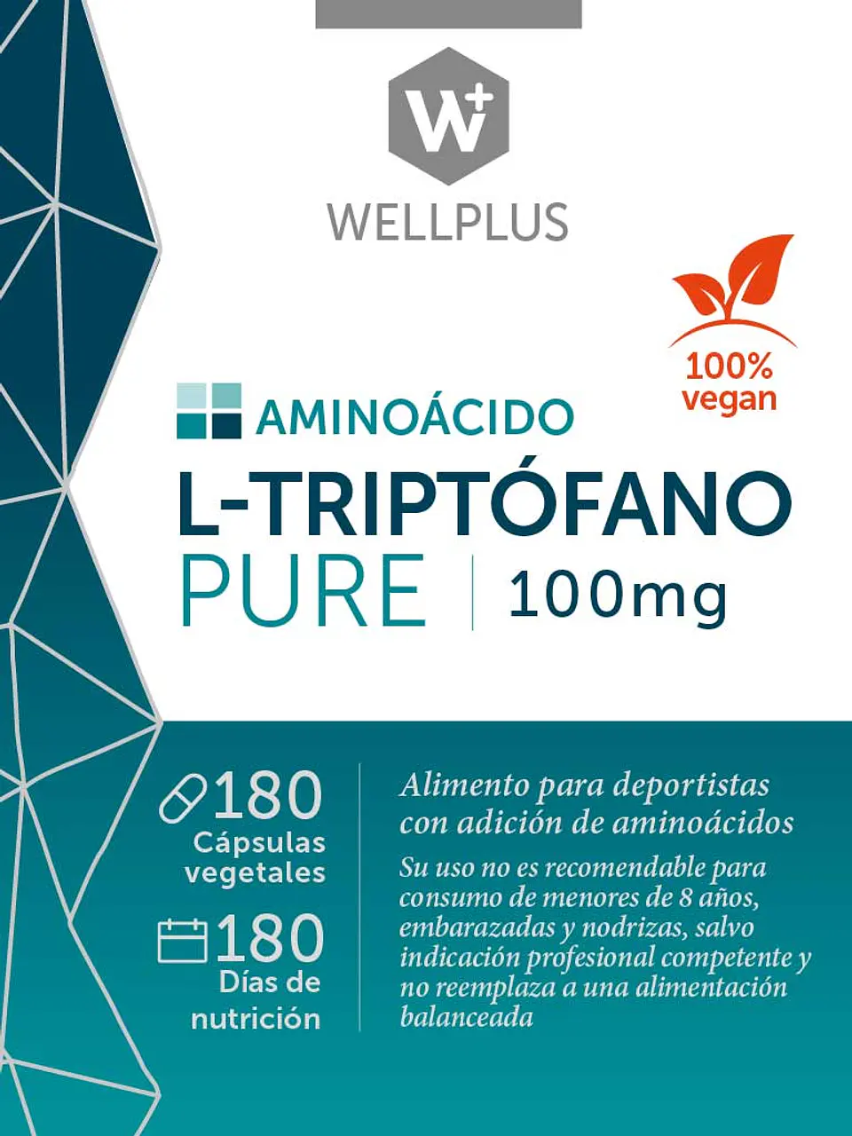 L-Triptofano Pure 180 cápsulas Wellplus 1