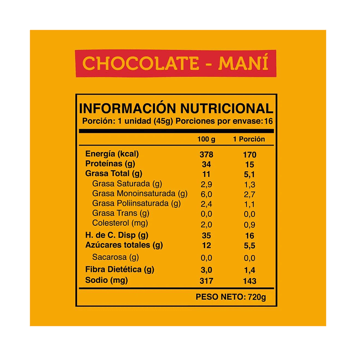 Wild Foods - Caja barras proteina sabor Chocolate Mani 5 unidades 2