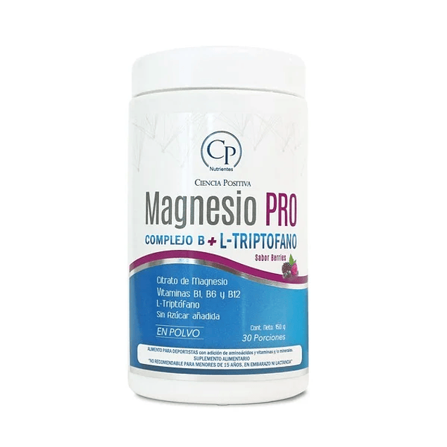 Magnesio PRO complejo B + Triptofano sabor berries 150g Ciencia Positiva