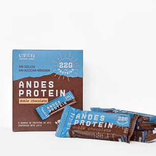Caja Barra Andes Protein Doble Chocolate 5u Kiwicha
