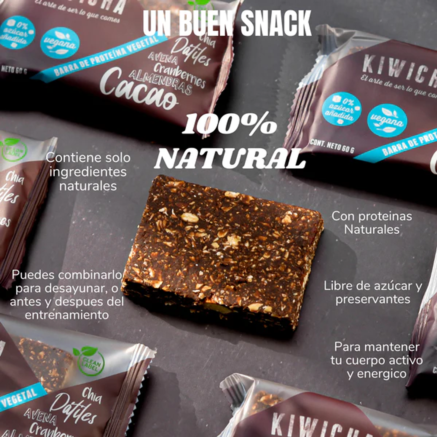Caja Barra Proteina Vegetal Cacao 5u Kiwicha 2