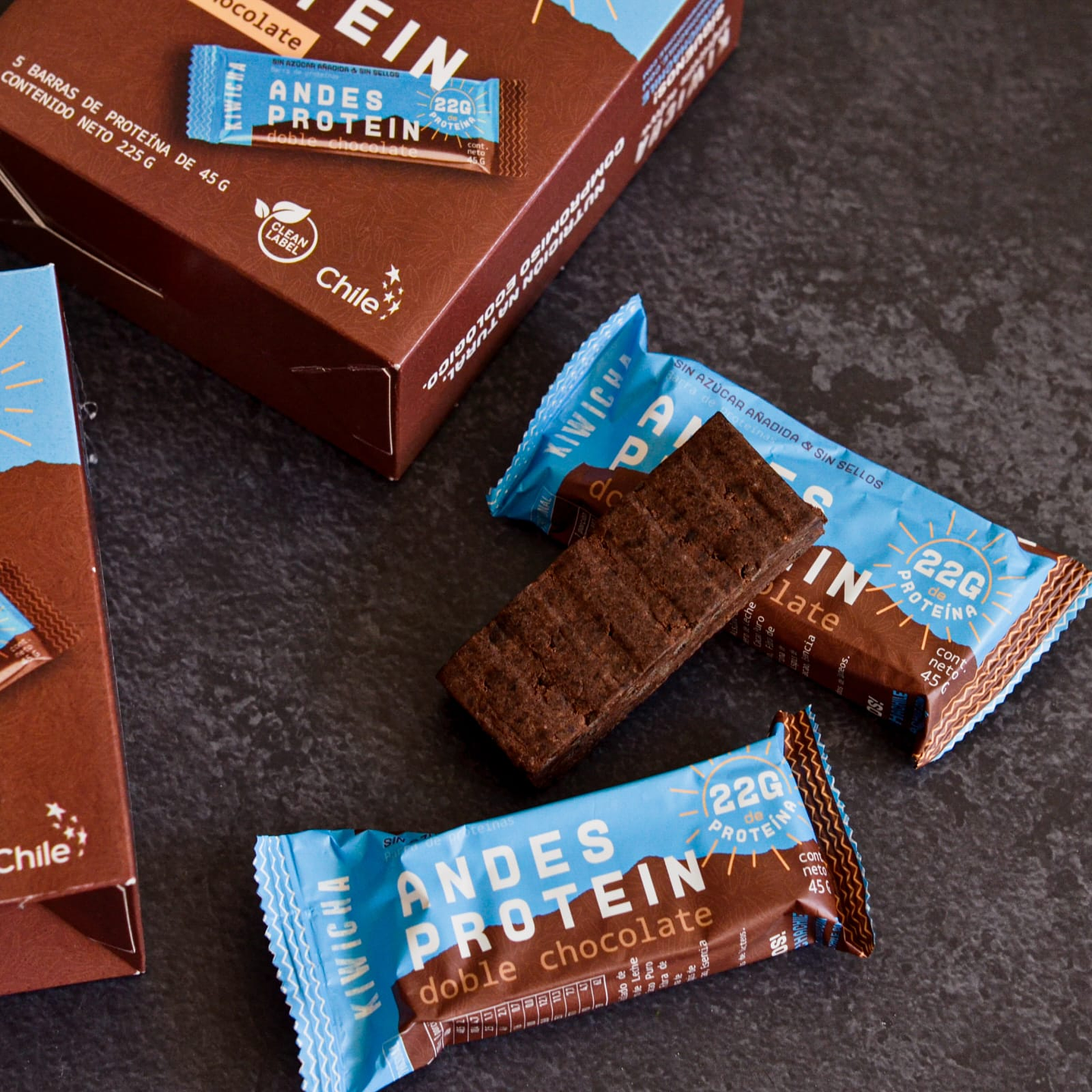 Barra Andes Protein Doble Chocolate 45g. Kiwicha 2