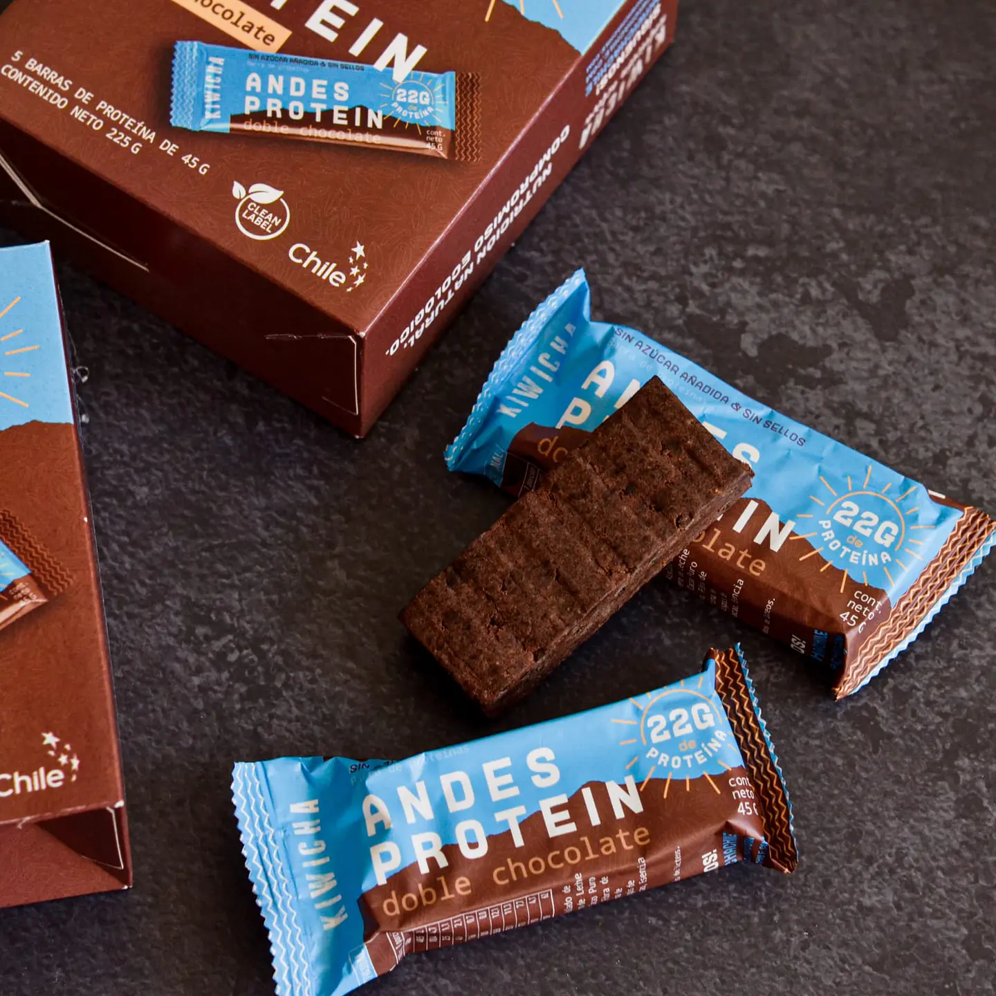 Barra Andes Protein Doble Chocolate 45g. Kiwicha 2
