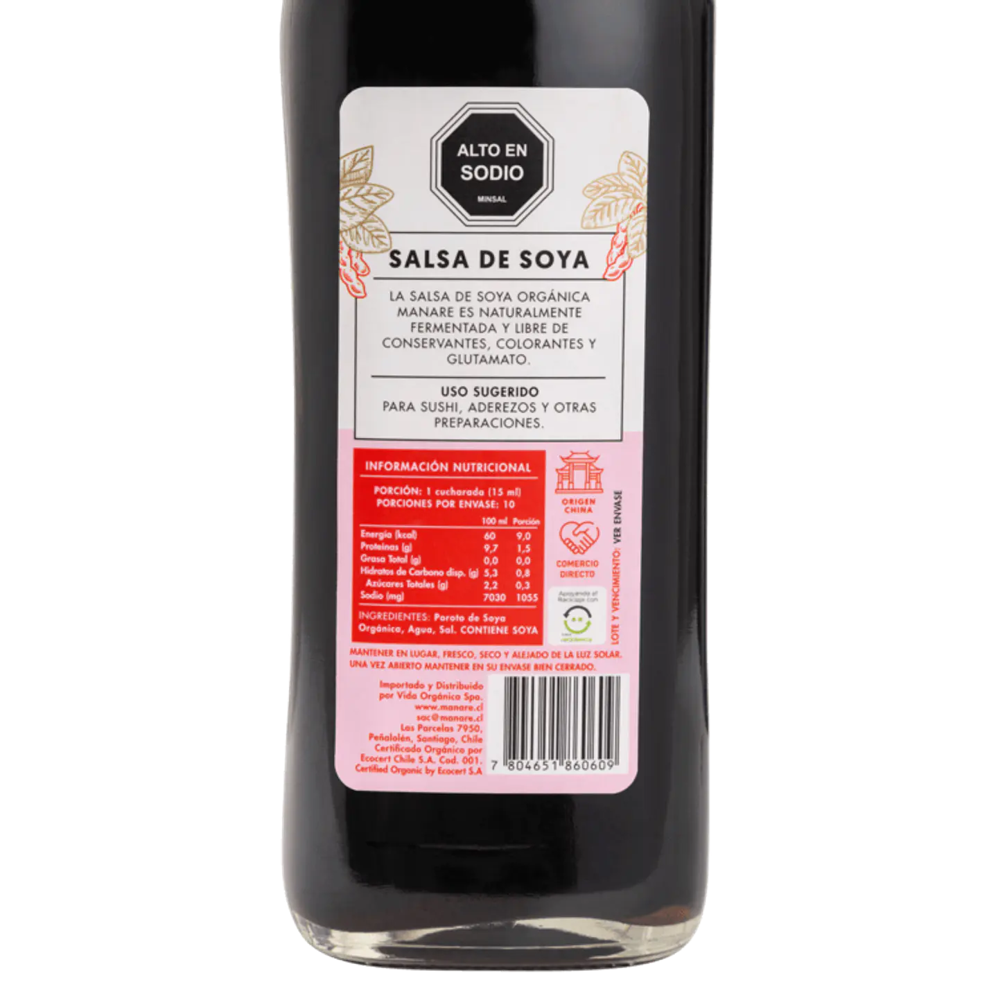 Salsa de soya orgánica sin gluten 150 ml Manare 2