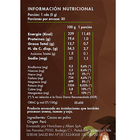 Cacao 150gr Polvo Brota