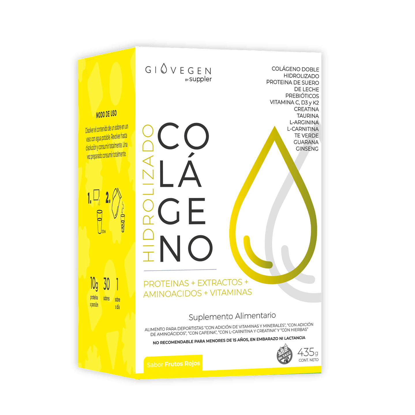 Colágeno Hidrolizado Proteínas + Vitaminas 435g Giovegen 1