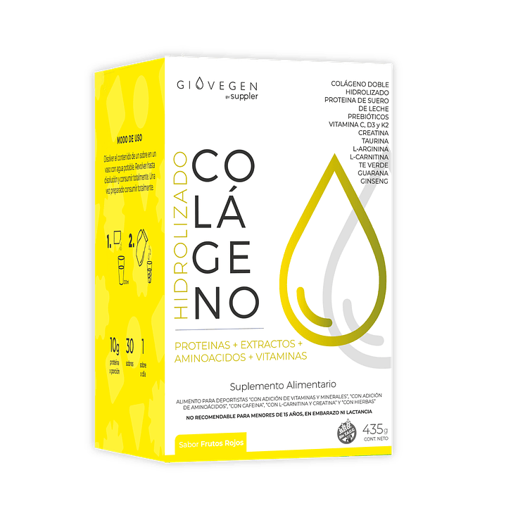 Colágeno Hidrolizado Proteínas + Vitaminas 435g Giovegen 1