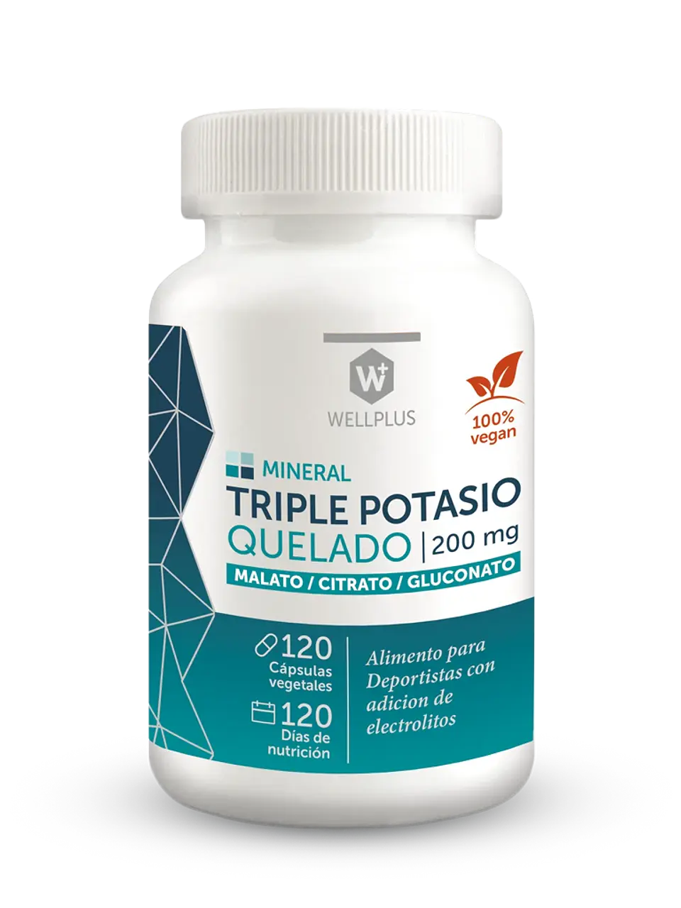 Triple Potasio Quelado 120 cápsulas Wellplus 1