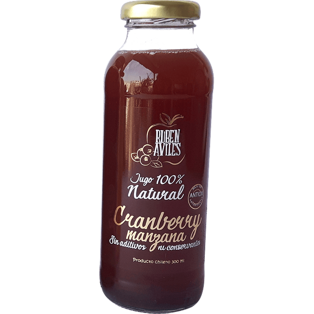 Ruben Aviles - Jugo 100% natural Cranberry y Manzana 300ml