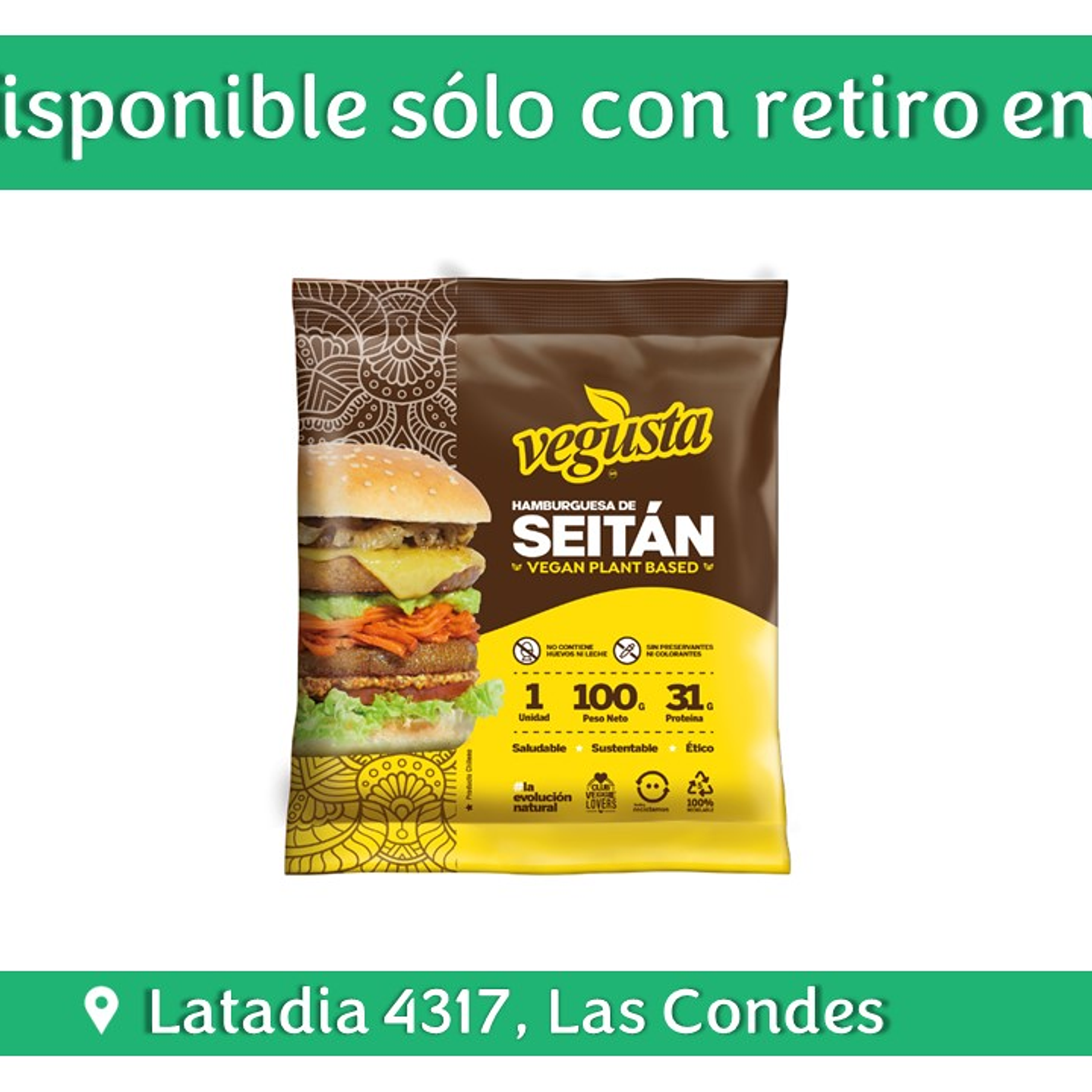 Vegusta - Hamburguesa Seitan 100g 