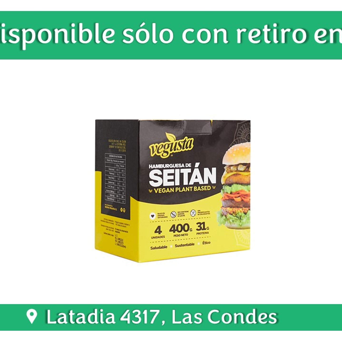 Vegusta - Caja de Hamburguesas Seitan 400g 