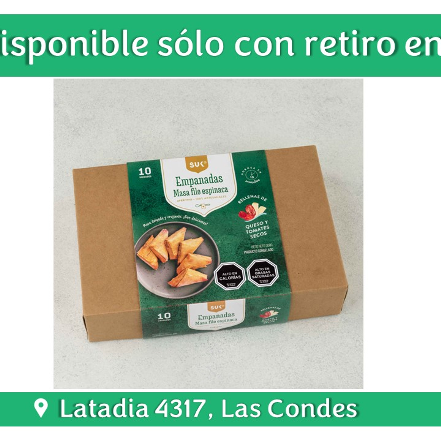 Empanadas cocktail espinaca, queso y tomates secos (10 uds) 