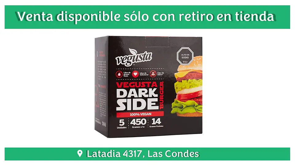 Vegusta - Caja de Hamburguesas Dark Side 450g 