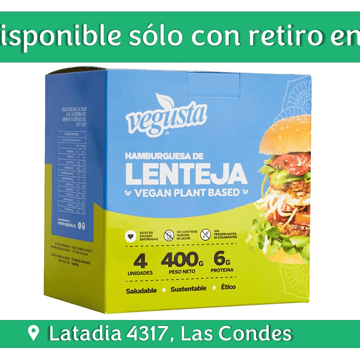 Vegusta - Caja de Hamburguesas Lentejas 400g 
