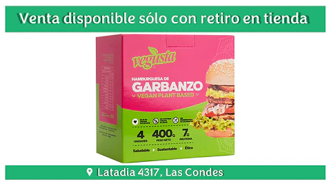 Vegusta - Caja de Hamburguesas Garbanzos 400g "Congelados, solo disponibles para retiro en tienda"