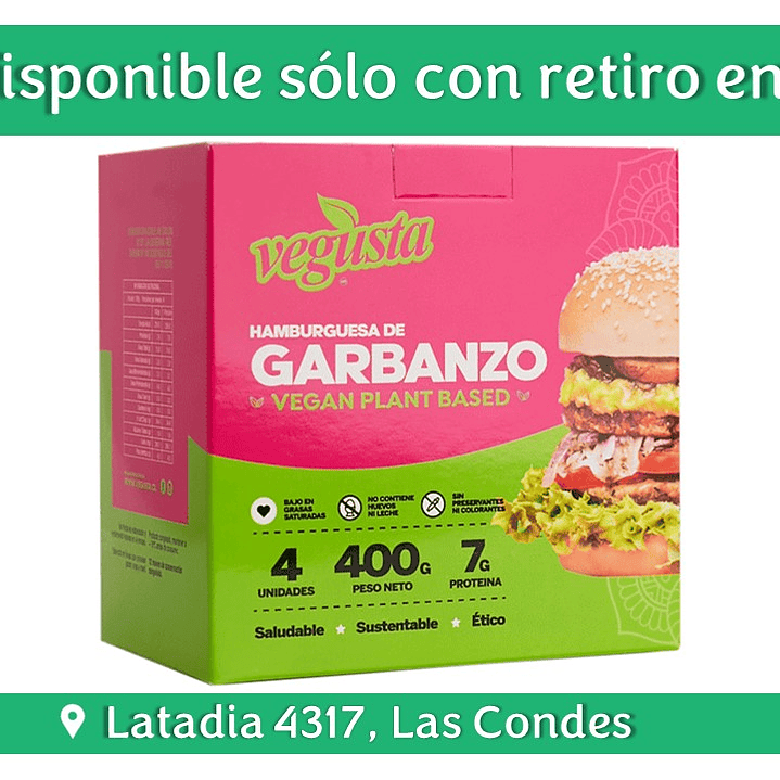 Vegusta - Caja de Hamburguesas Garbanzos 400g 