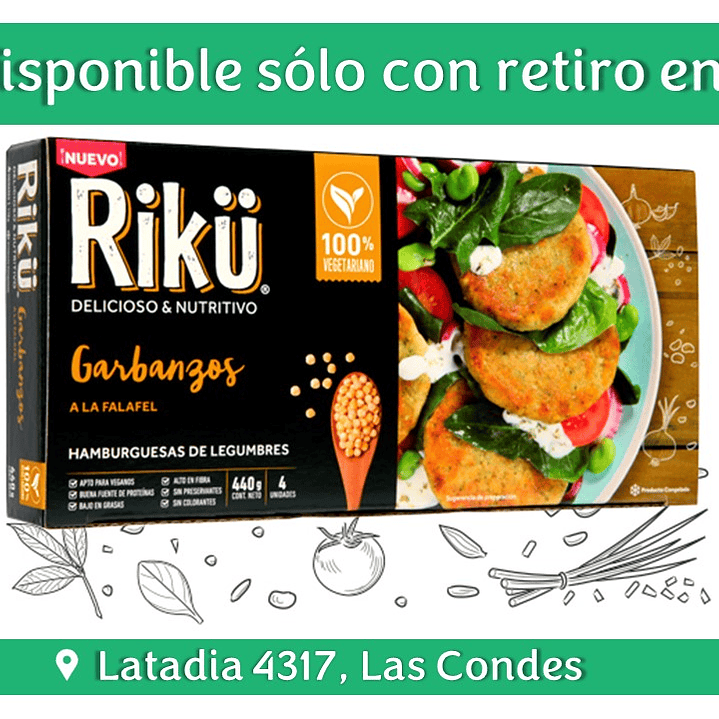 Hamburguesas Garbanzos 4 unid Riku 1
