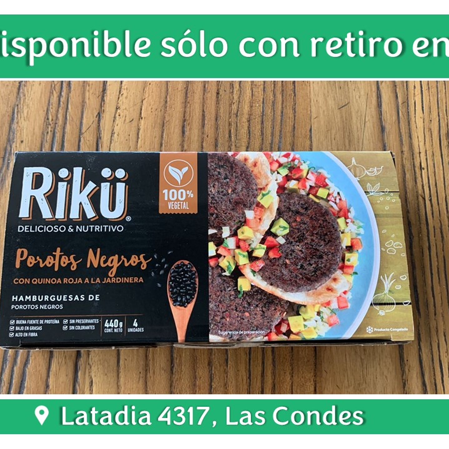 Hamburguesas Porotos Negros 4 unid 110g Riku 1
