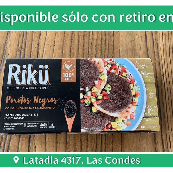 Hamburguesas Porotos Negros 4 unid 110g Riku 1