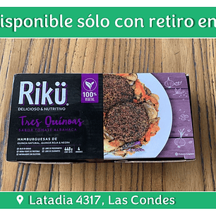 Hamburguesas Tres Quinoas 4 unid 110g Riku