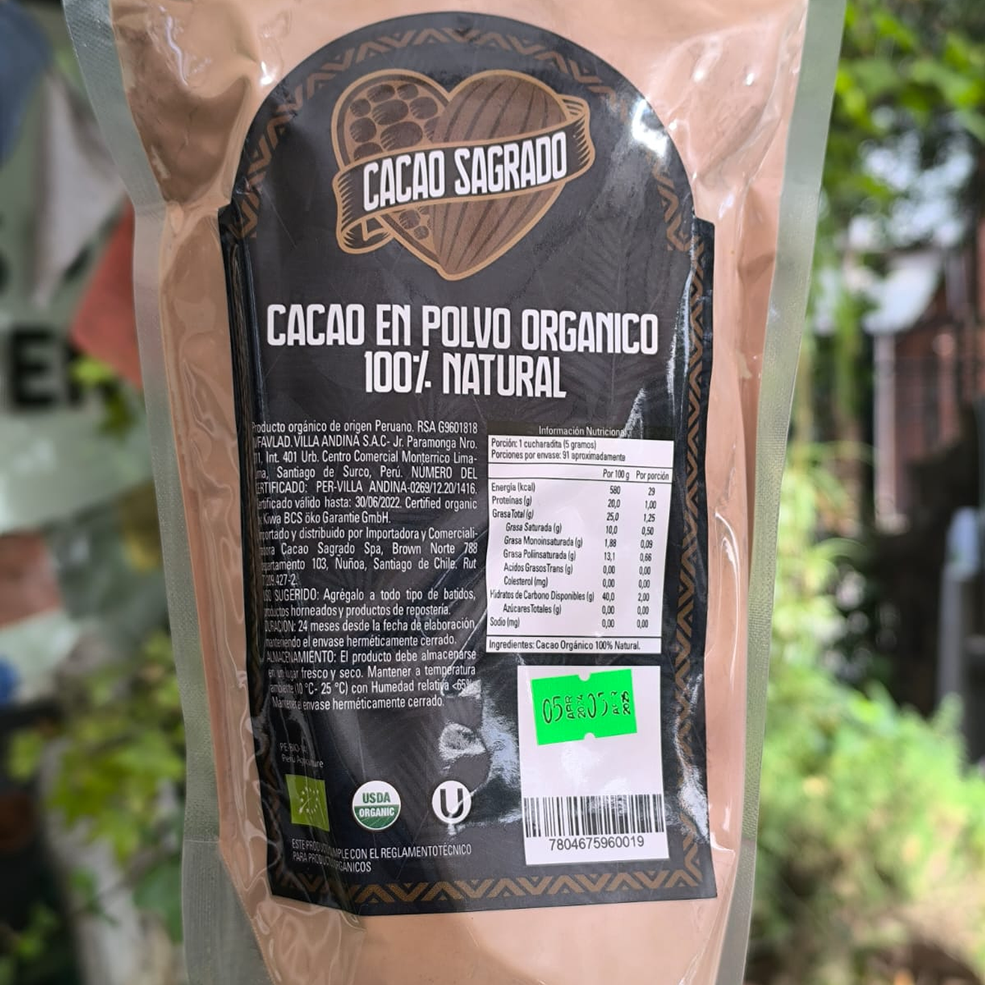 Cacao en Polvo Orgánico 453g Cacao Sagrado 2