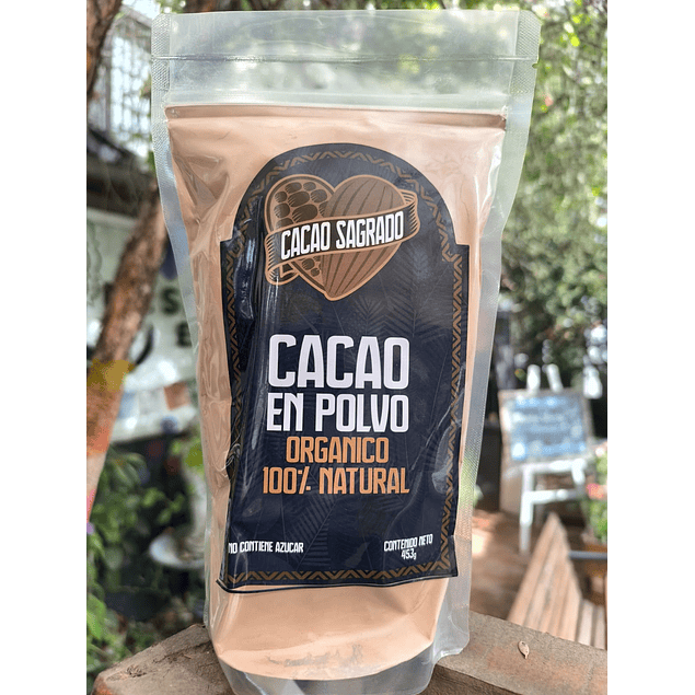 Cacao en Polvo Orgánico 453g Cacao Sagrado