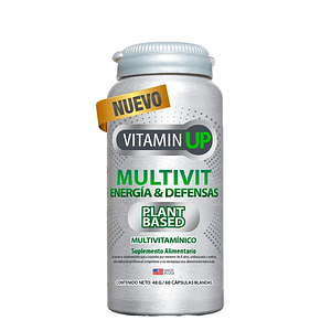 Vitamin UP Multivit Energía y Defensas Vegano, 60 Caps. Newscience