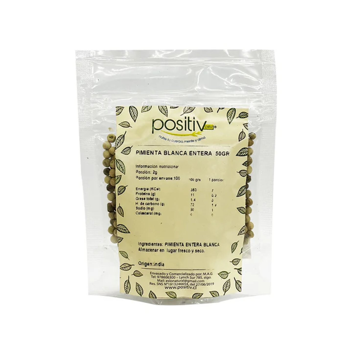 Positiv - Pimienta Blanca Entera 50g 1