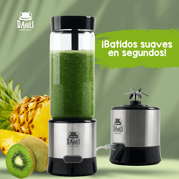 Licuadora personal portátil Davoli Ferro Plateada 450cc DAVOLI 3