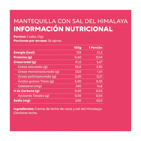 Mantequilla con Sal del Himalaya 250 gr ECOTERRA  "Congelados, solo disponibles para retiro en tienda"