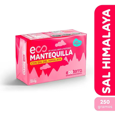 Mantequilla con Sal del Himalaya 250 gr ECOTERRA  "Congelados, solo disponibles para retiro en tienda"