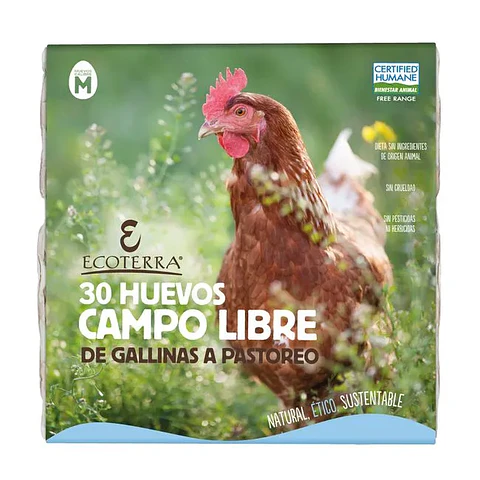 Huevos de gallina libre 30u ECOTERRA