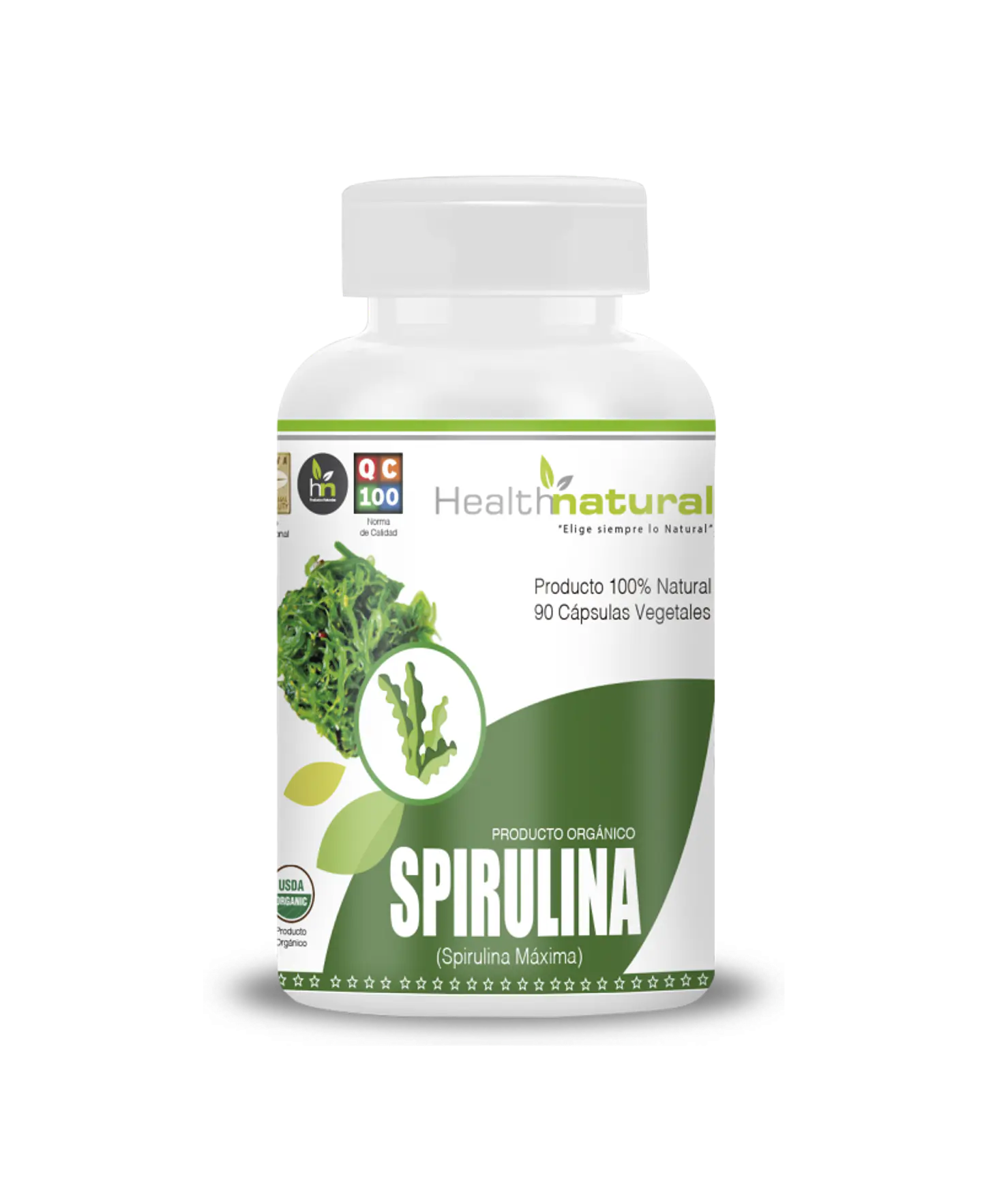 SPIRULINA 90 CÁPS. VEGETALES / 500MG Health Natural 1