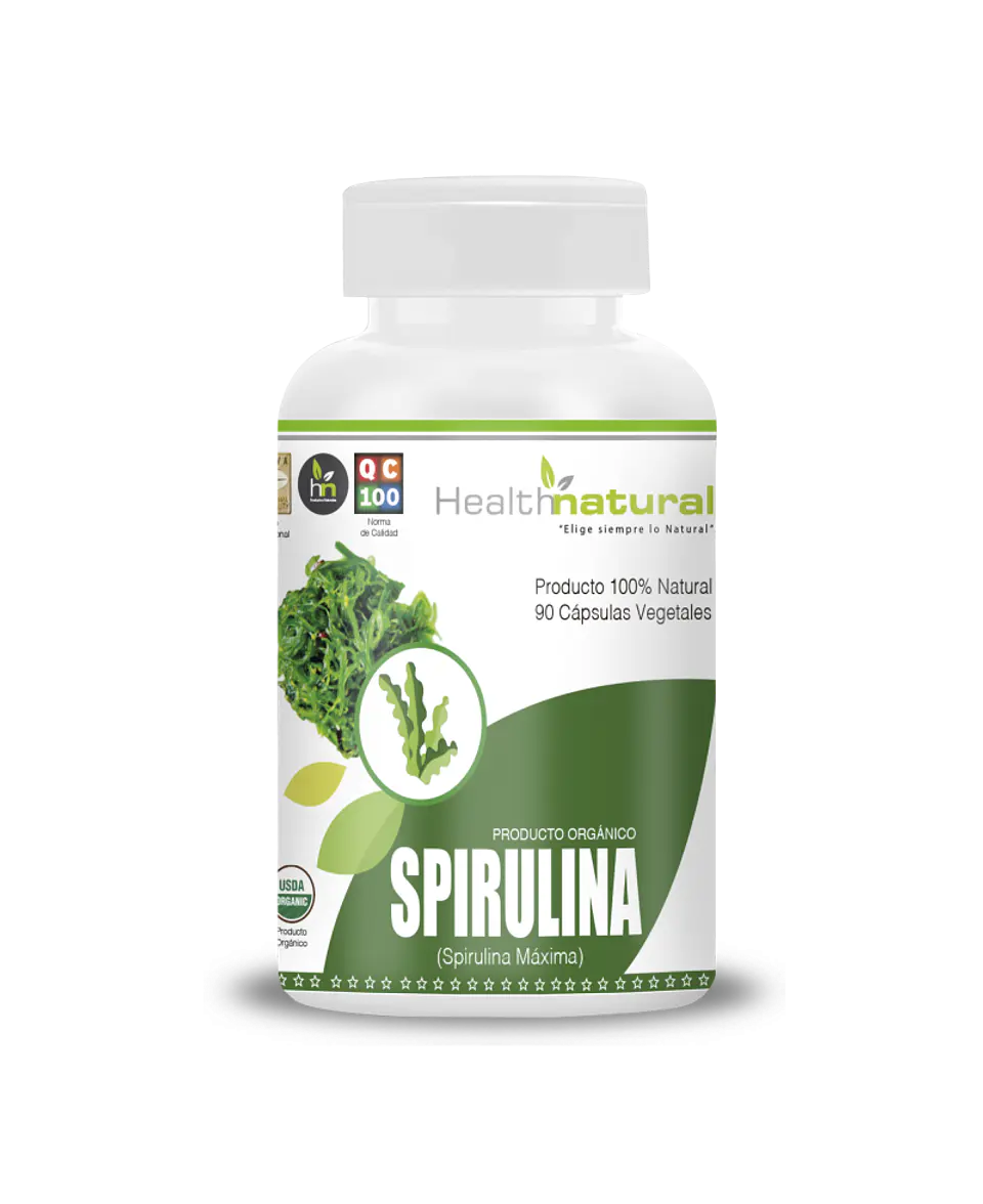 SPIRULINA 90 CÁPS. VEGETALES / 500MG Health Natural 1