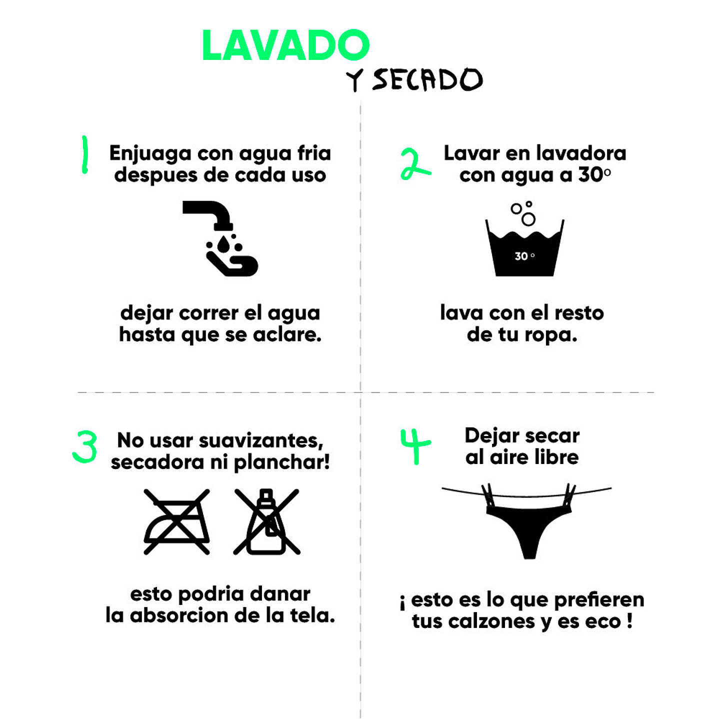 Bloody Green - Calzón Menstrual Ecólogico Tipo Bikini 5