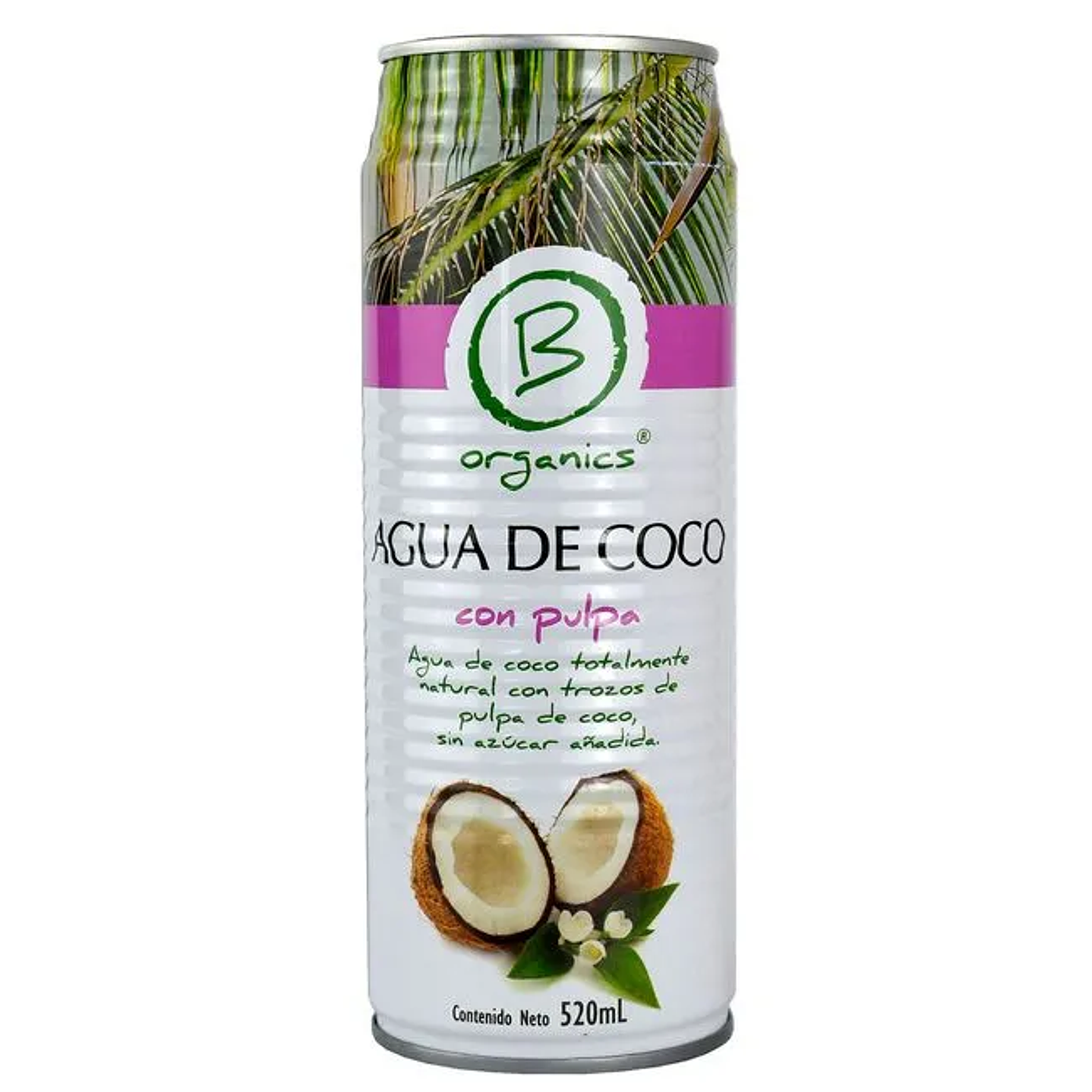 B Organics - Agua de Coco con Pulpa 520ml  1