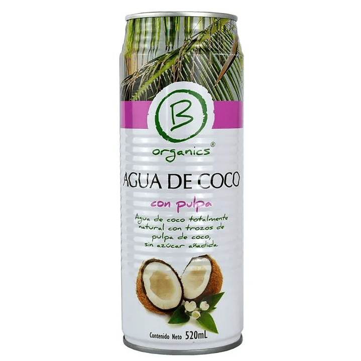 B Organics - Agua de Coco con Pulpa 520ml  1