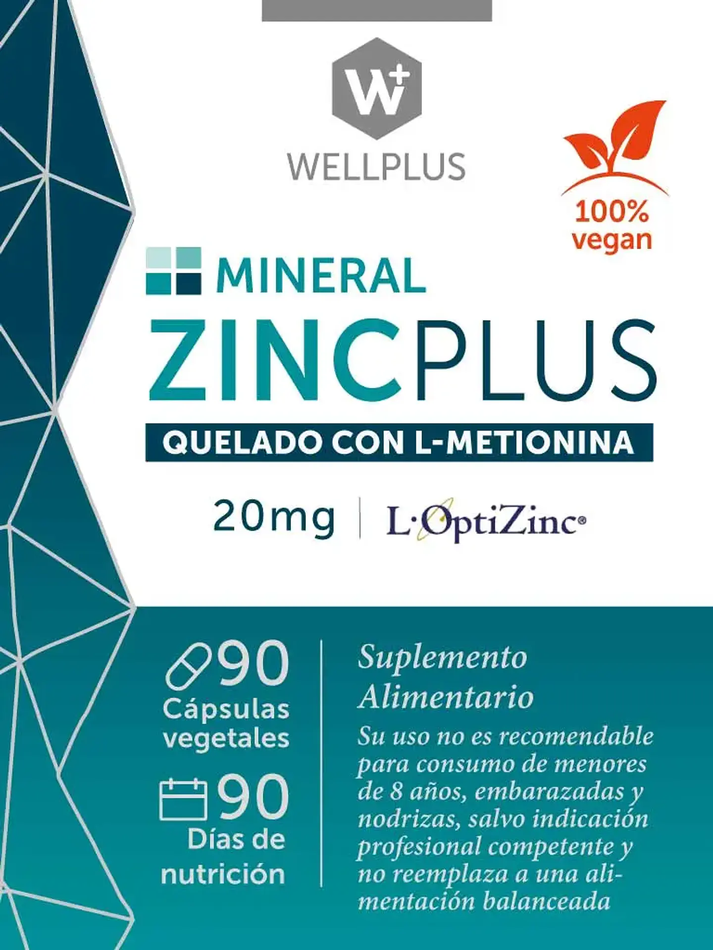 Zinc Plus 90 cápsulas Wellplus 3