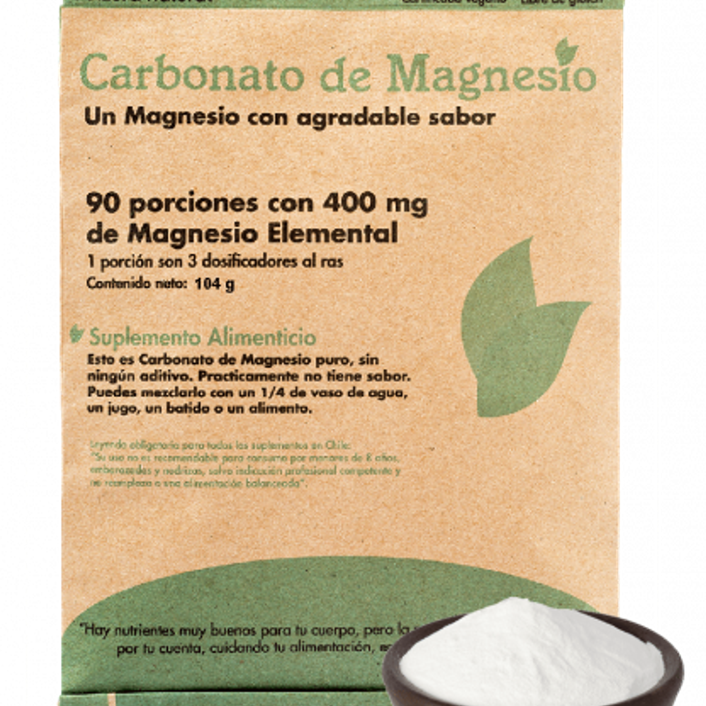 Carbonato de Magnesio 90 porciones Dulzura Natural 104 g 1
